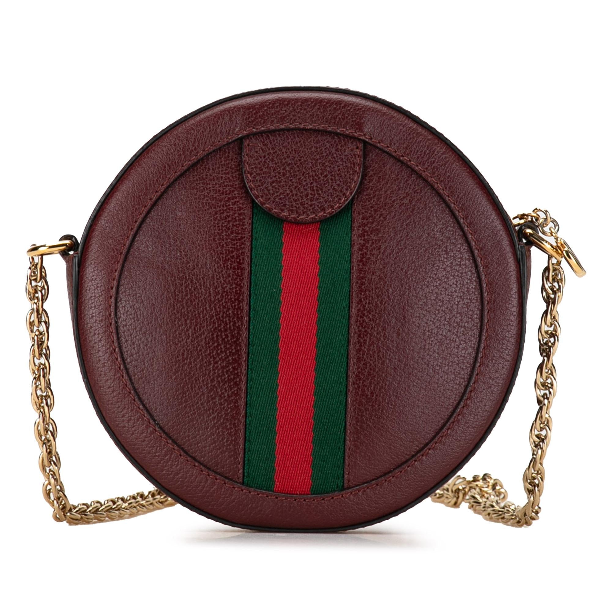 Gucci Mini Round Ophidia Leather Crossbody Bag (SHG-X9STIA)