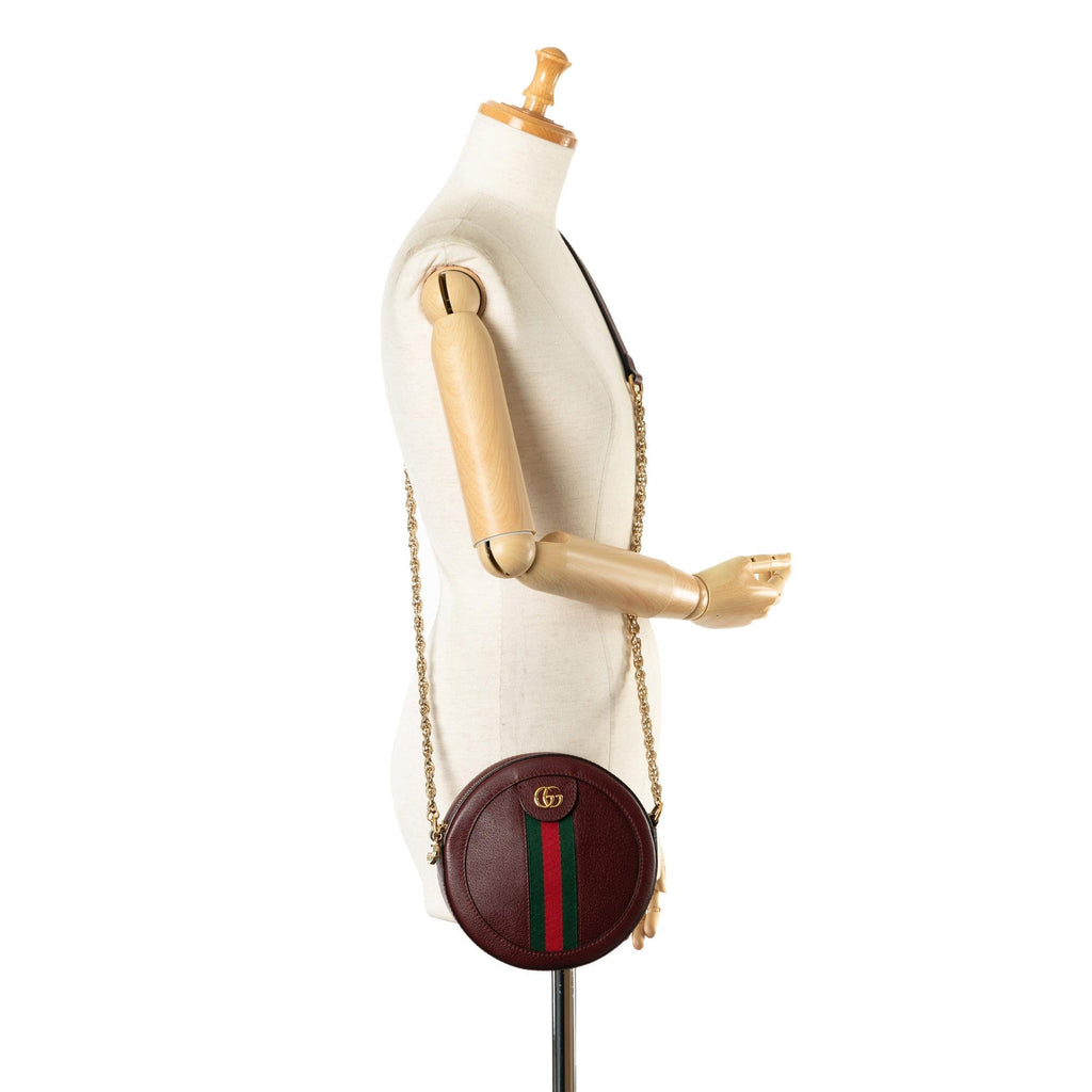 Gucci Mini Round Ophidia Leather Crossbody Bag (SHG-1IdXbq)