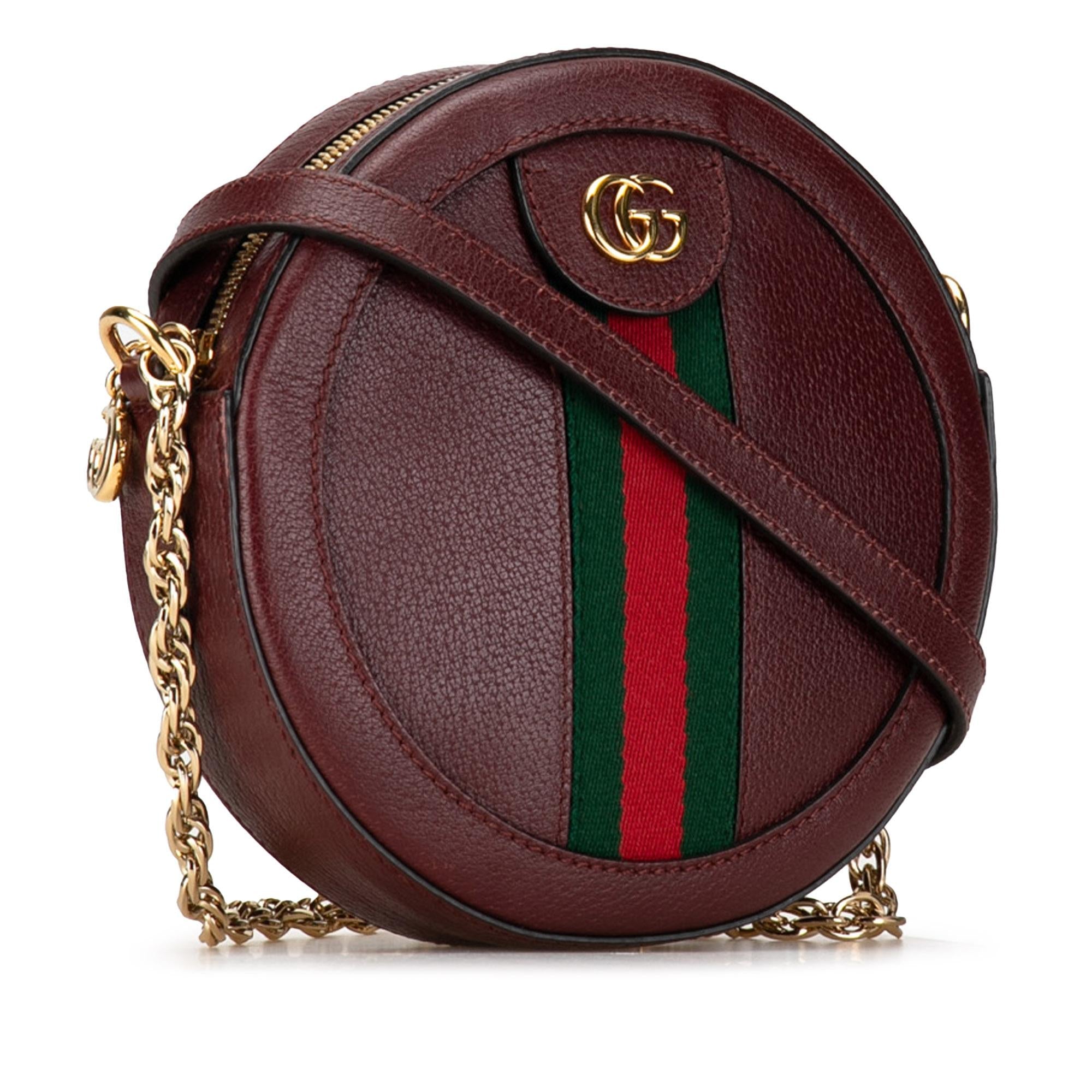 Gucci Mini Round Ophidia Leather Crossbody Bag (SHG-1IdXbq)