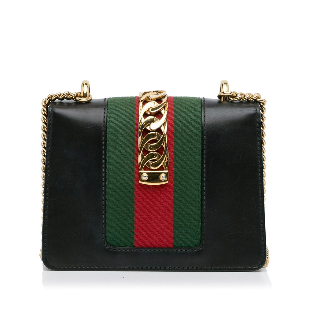 Gucci Mini Sylvie Leather Chain Crossbody Bag (SHG-Rb9ccQ)
