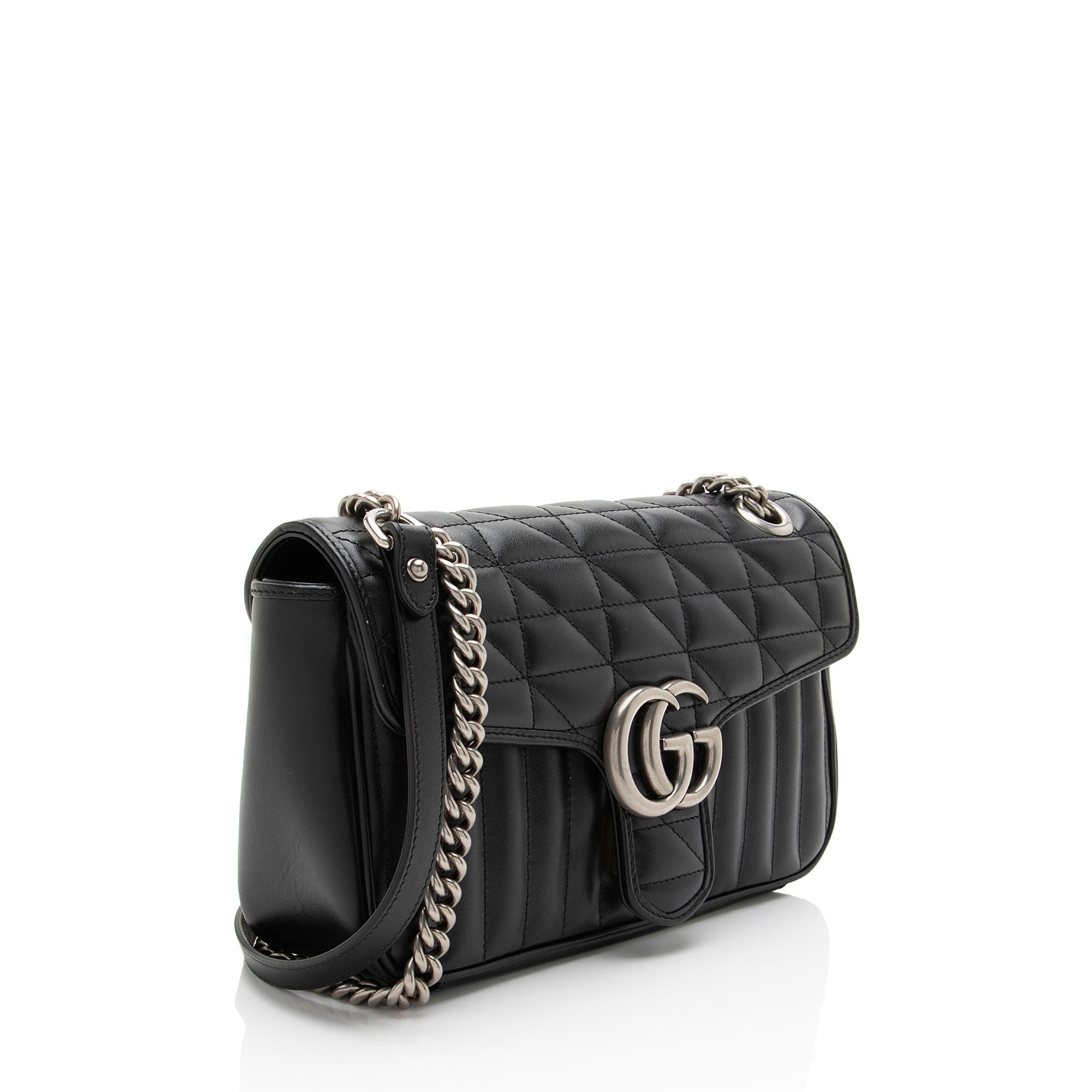 Gucci Mixed Matelasse Leather GG Marmont Aria Medium Flap Bag