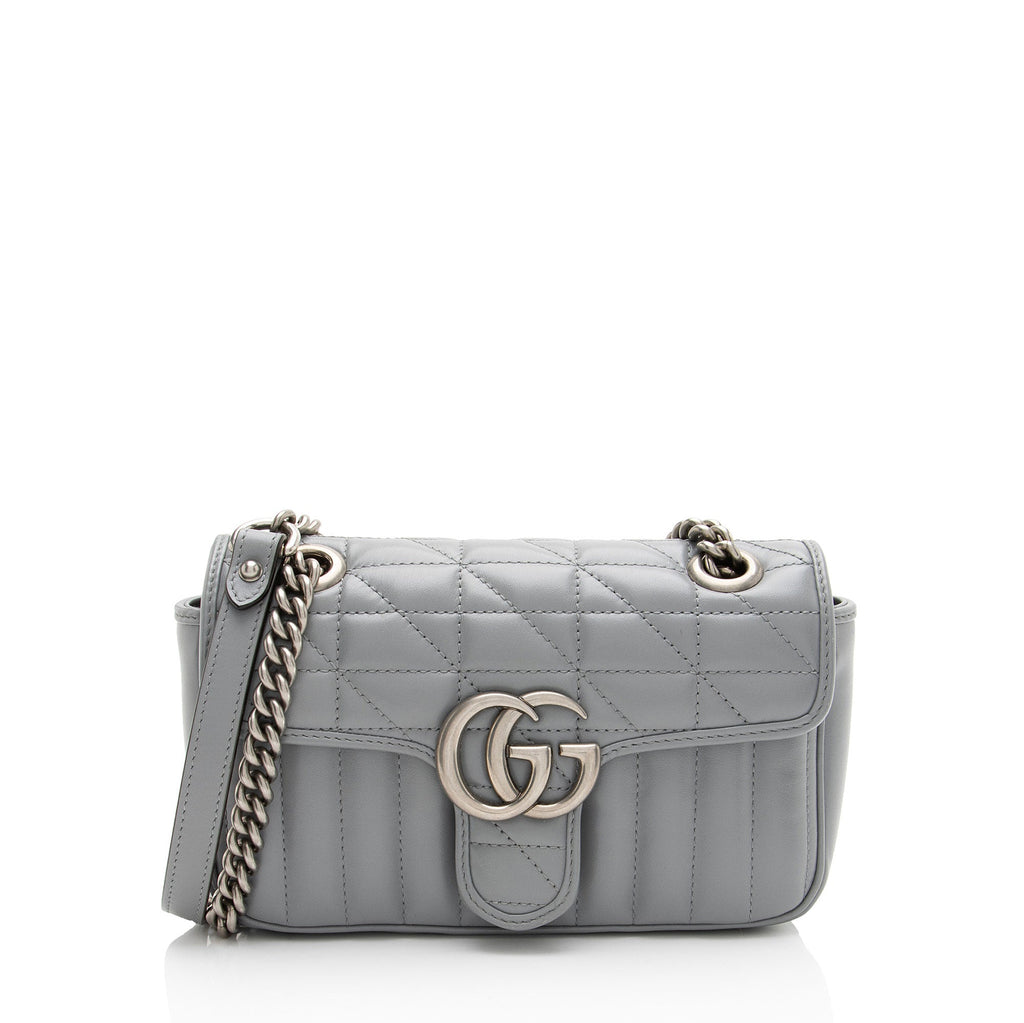 Gucci Mixed Matelasse Leather GG Marmont Aria Small Flap Bag
