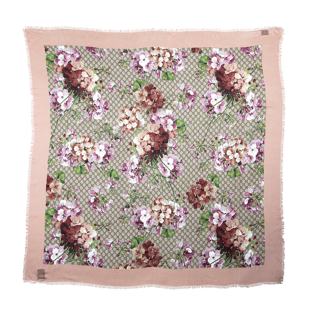 Gucci Modal Silk GG Blooms 140cm Shawl (SHF-23882)