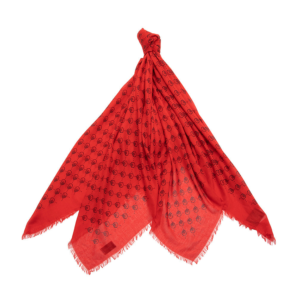 Gucci Modal Silk GG Gucci Ghost Hamlet Skull 90cm Scarf (SHF-21876)