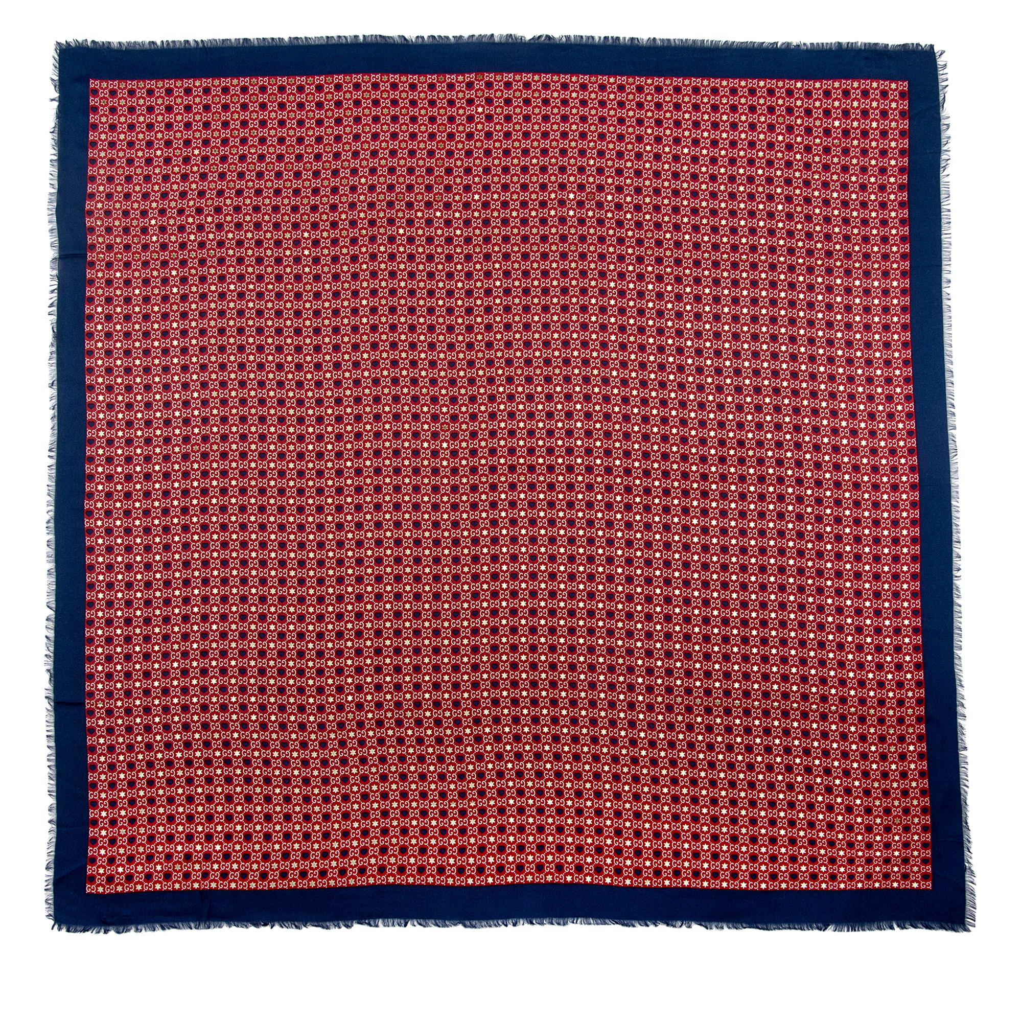 Gucci Modal Silk GG Heart Stars Dimmher 140cm Shawl (SHF-tsO7fe)