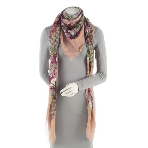Gucci Modal Silk GG Blooms 140cm Shawl (SHF-23882)