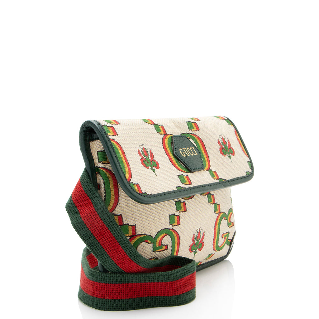 Gucci Jumbo GG Canvas Embroidered Floral Belt Bag