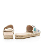 Gucci Multicolor GG Canvas Raffia Espadrille Slides - Size 8 / 38 (SHF-3nkmwj)