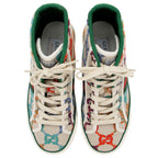 Gucci Multicolor GG Canvas Web 1977 Tennis High Top Sneakers - Size 7.5 / 37.5 (SHF-G3xf0d)