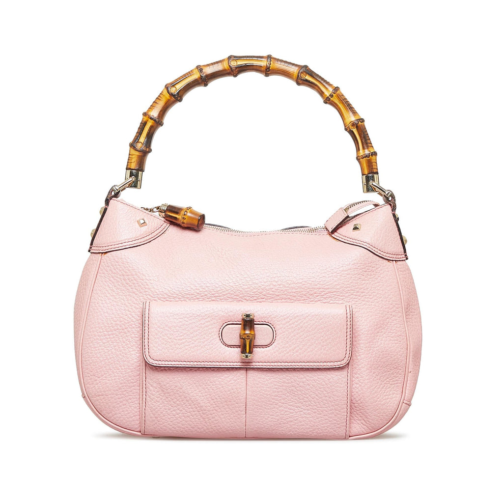 Gucci Nailhead Bamboo Handbag (SHG-InJ5MJ)