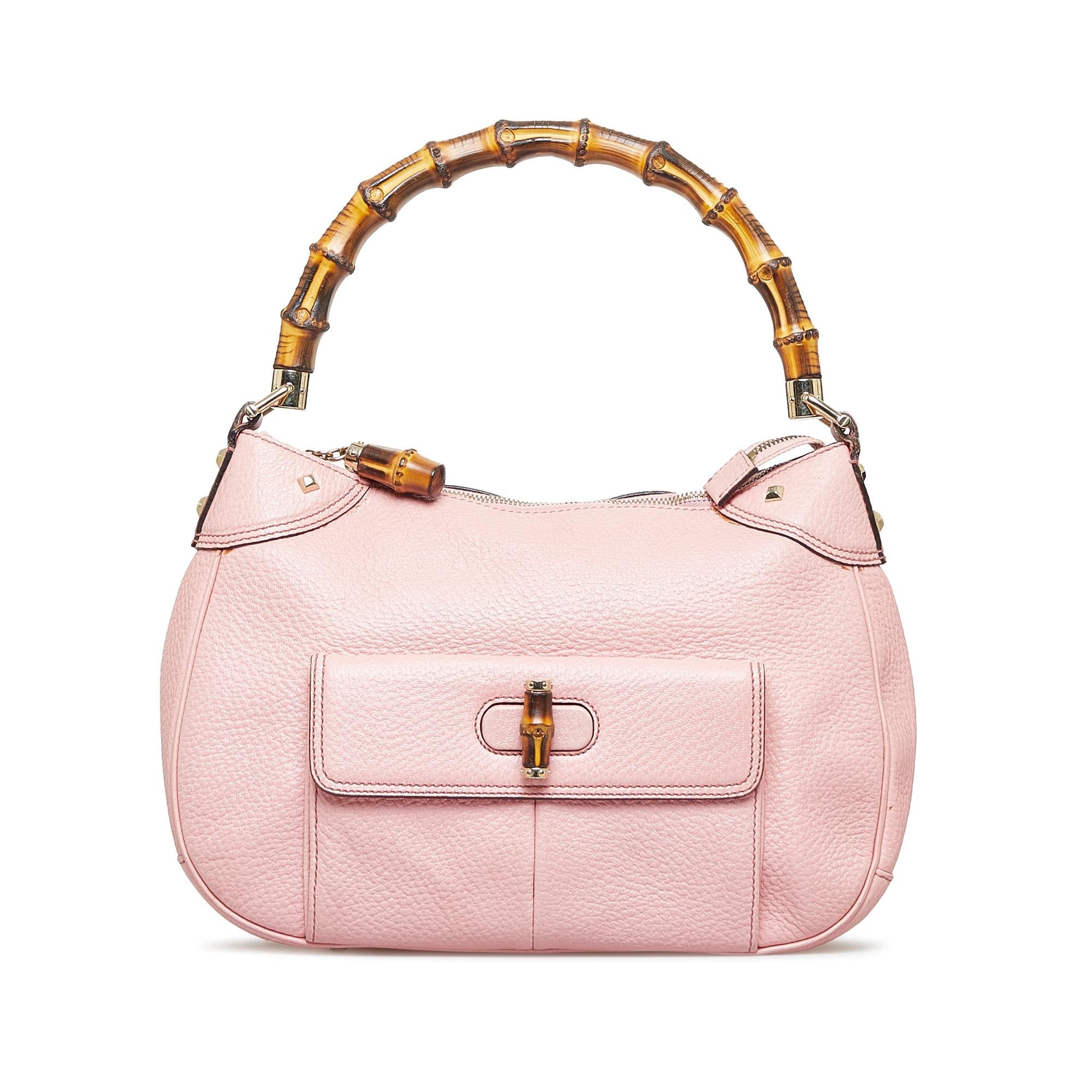 Gucci Nailhead Bamboo Handbag (SHG-InJ5MJ)