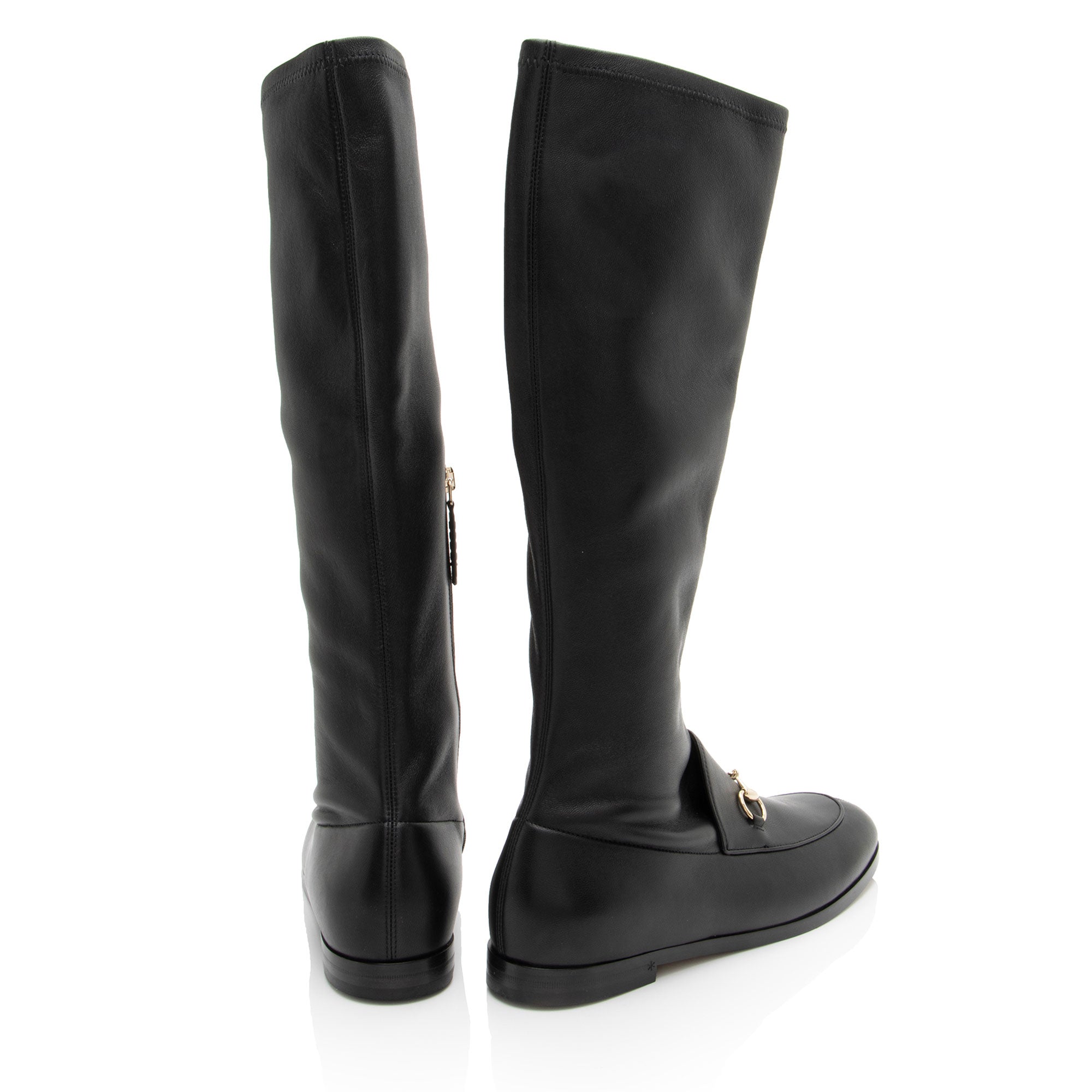 Gucci Nappa Leather Jordaan Knee High Boots - Size 7.5 / 37.5