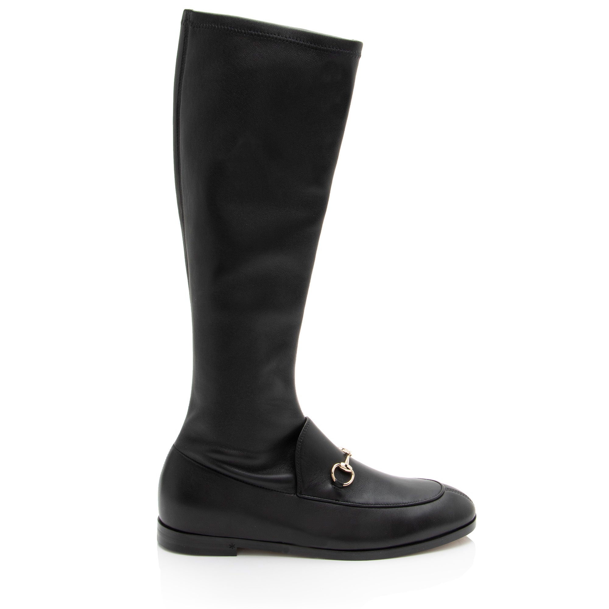 Gucci Nappa Leather Jordaan Knee High Boots - Size 7.5 / 37.5
