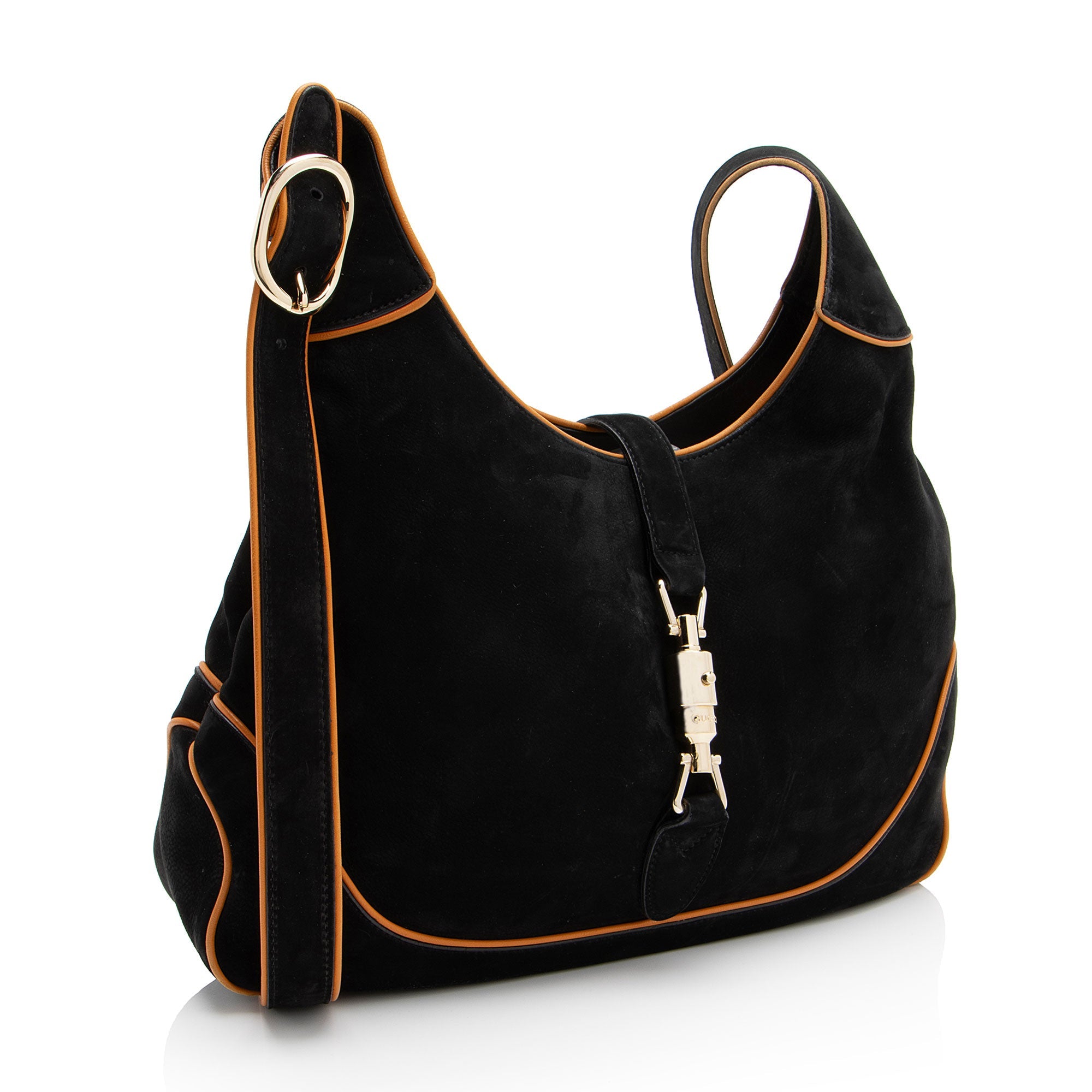 Gucci Nubuck Leather Jackie Medium Shoulder Bag (SHF-IN61fj)
