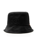 Gucci Nylon Embossed Logo Web Tab Bucket Hat - Size M