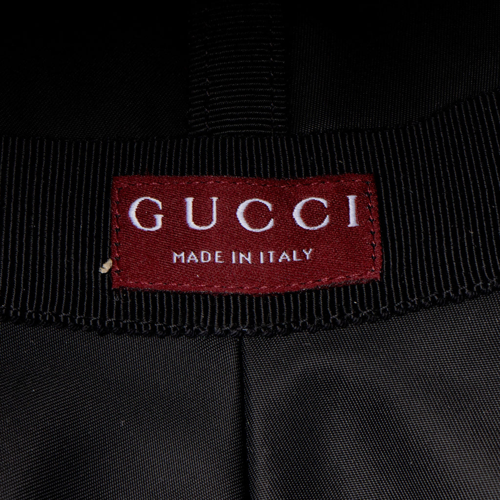 Gucci Nylon Embossed Logo Web Tab Bucket Hat - Size M