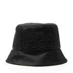 Gucci Nylon Embossed Logo Web Tab Bucket Hat - Size M