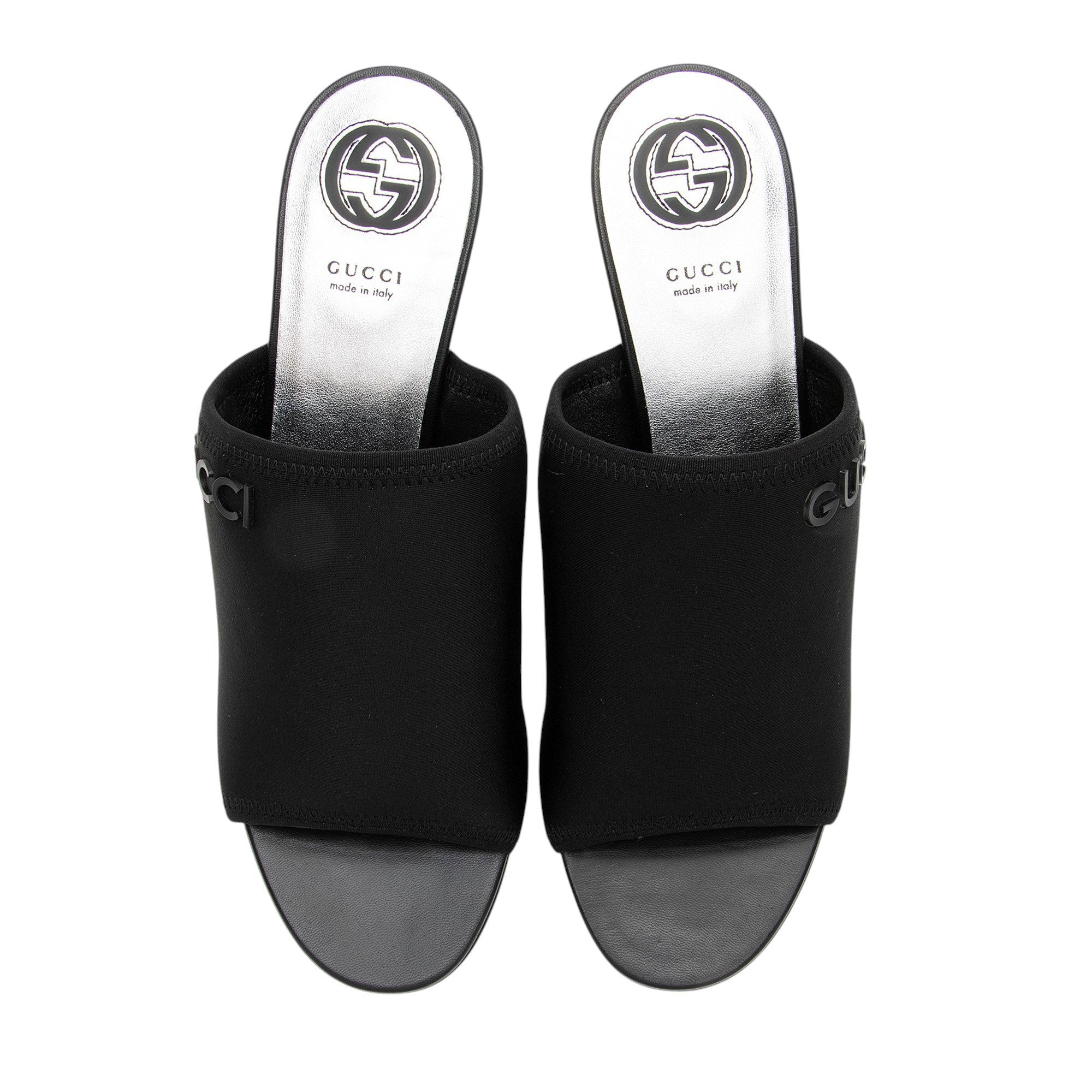 Gucci Nylon Interlocking G Heel Greta Mules - Size 9.5 / 39.5