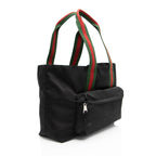 Gucci Nylon Embossed Logo Web Large Tote