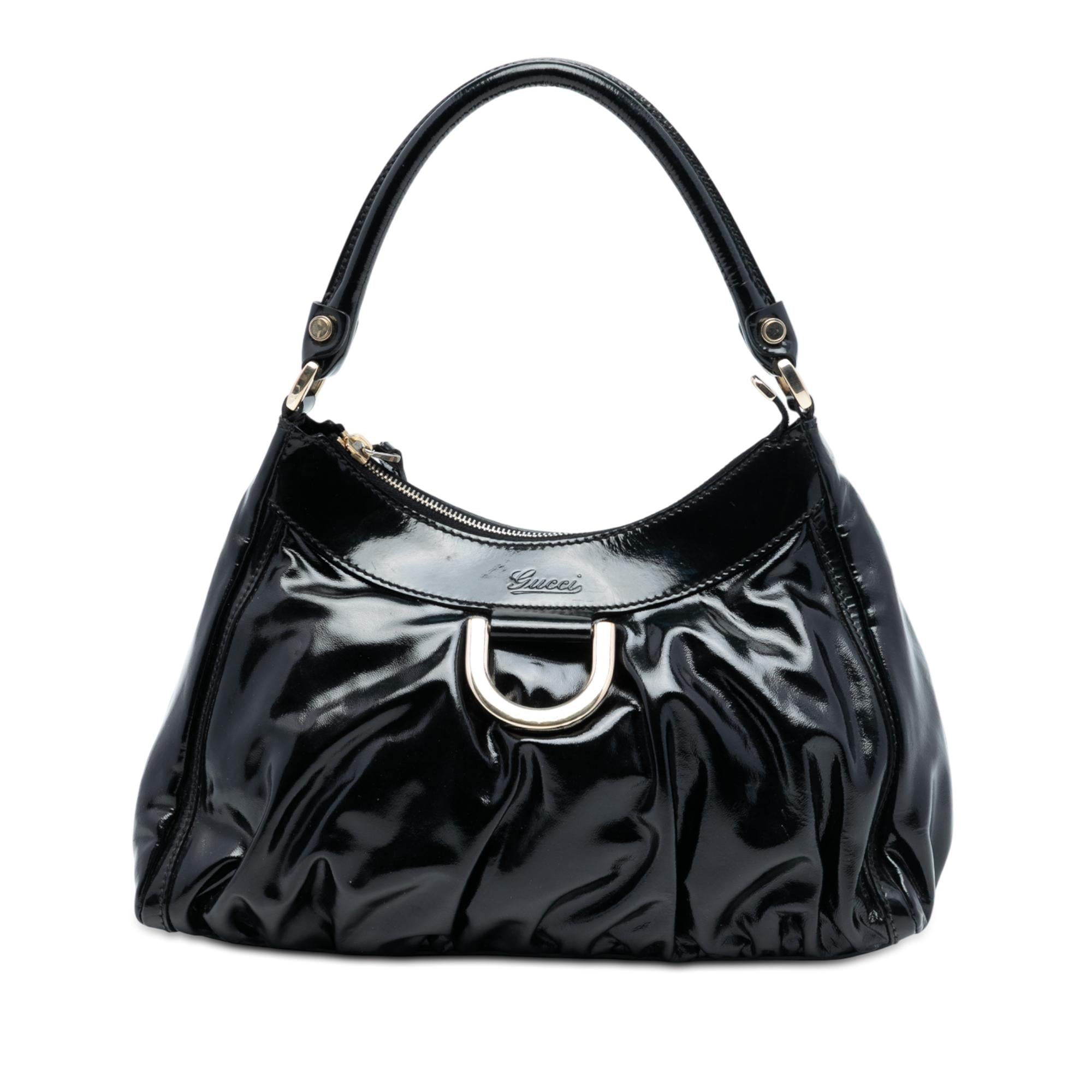 Gucci Patent Abbey D Ring Handbag