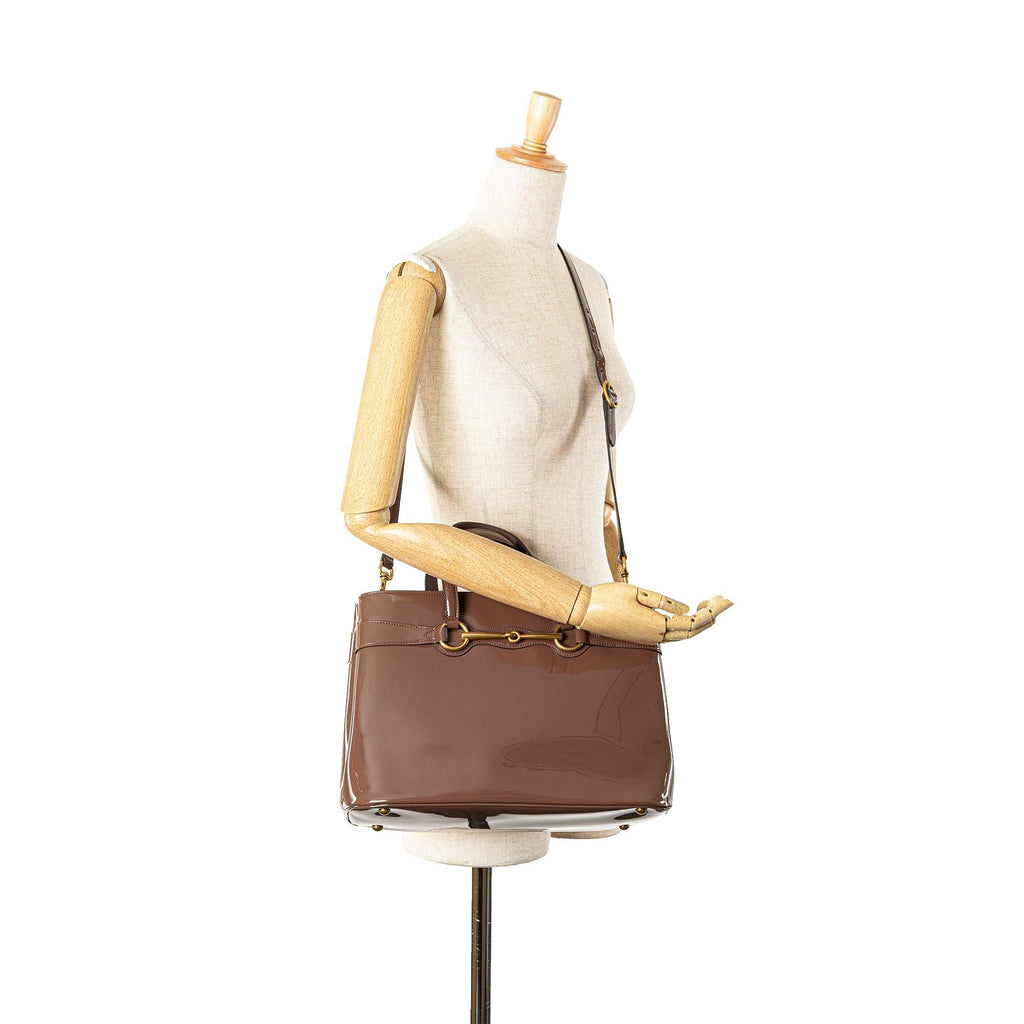 Gucci Patent Bright Bit Satchel