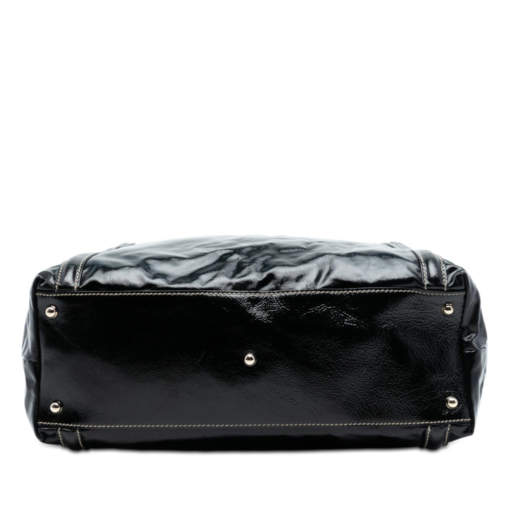Gucci Patent Dialux Britt Web Tote