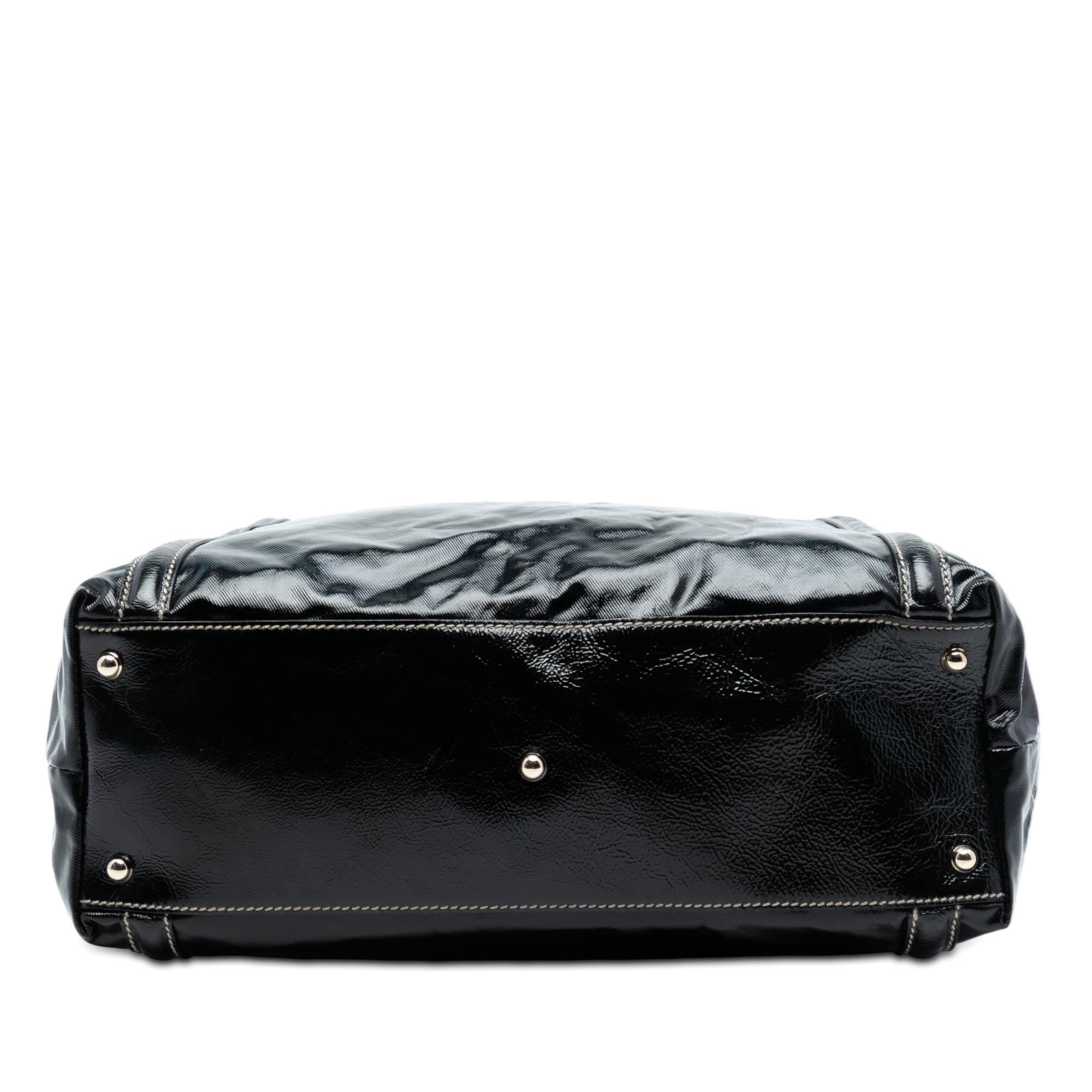 Gucci Patent Dialux Britt Web Tote