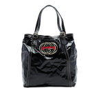 Gucci Patent Dialux Britt Web Tote