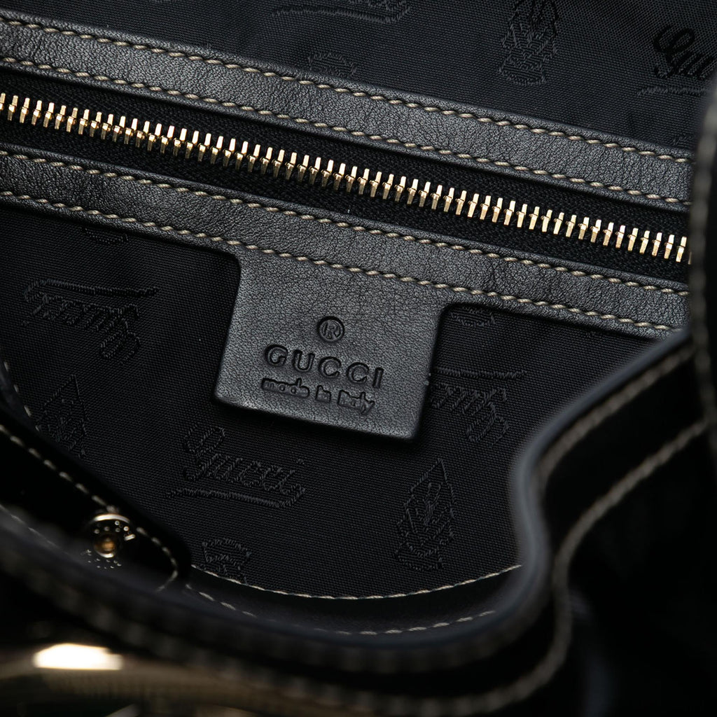 Gucci Patent Dialux Britt Web Tote