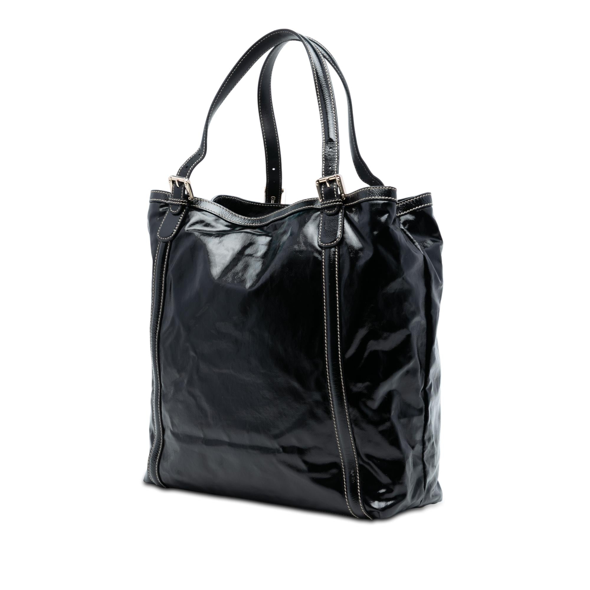 Gucci Patent Dialux Britt Web Tote