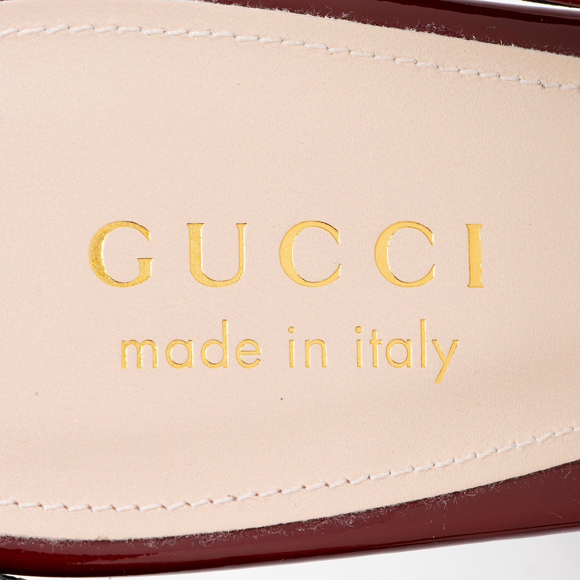 Gucci Patent Leather Chain Logo Signoria Slingback Pumps - Size 7 / 37