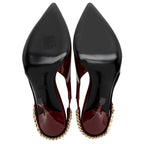 Gucci Patent Leather Chain Logo Signoria Slingback Pumps - Size 7 / 37