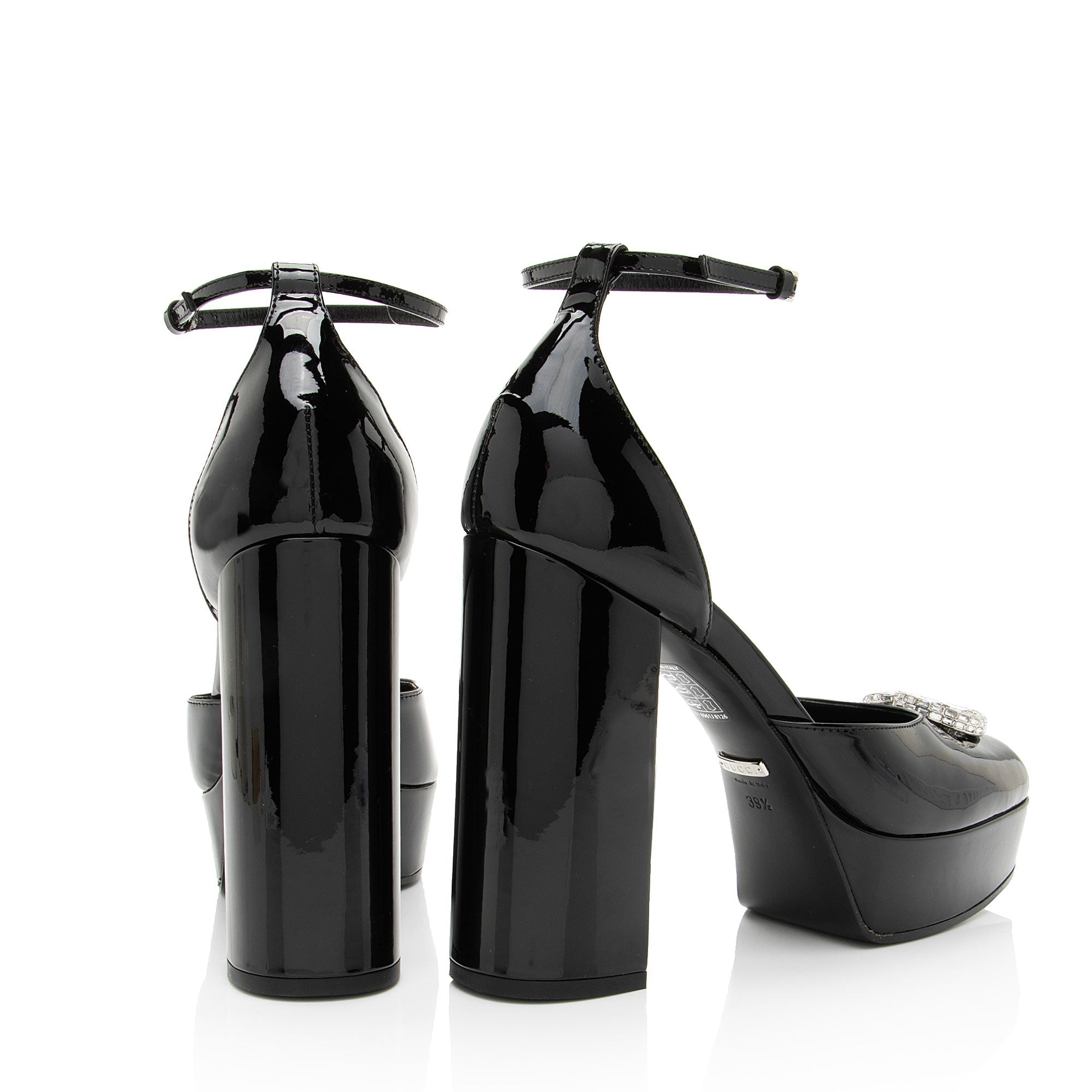 Gucci Patent Leather Crystal GG Platform Pumps - Size 9.5 / 39.5