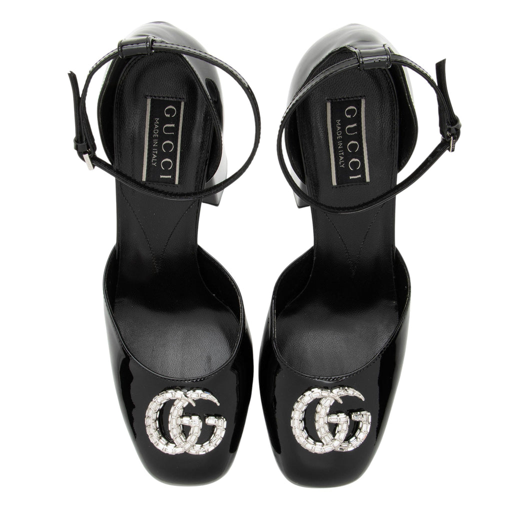 Gucci Patent Leather Crystal GG Platform Pumps - Size 9.5 / 39.5