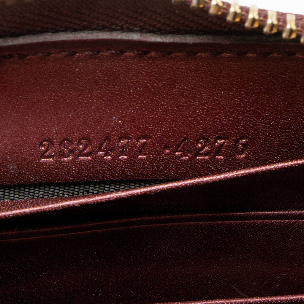 Gucci Patent Leather Guccissima Signature Zip Around Wallet