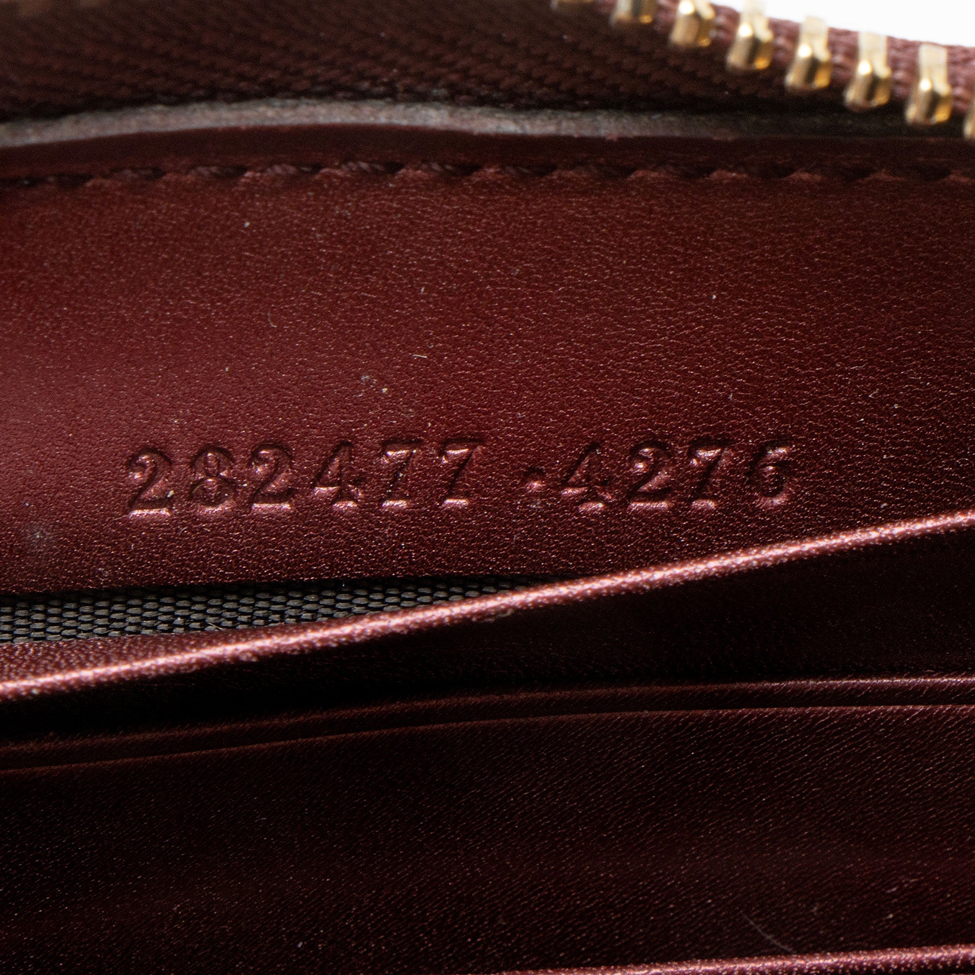 Gucci Patent Leather Guccissima Signature Zip Around Wallet