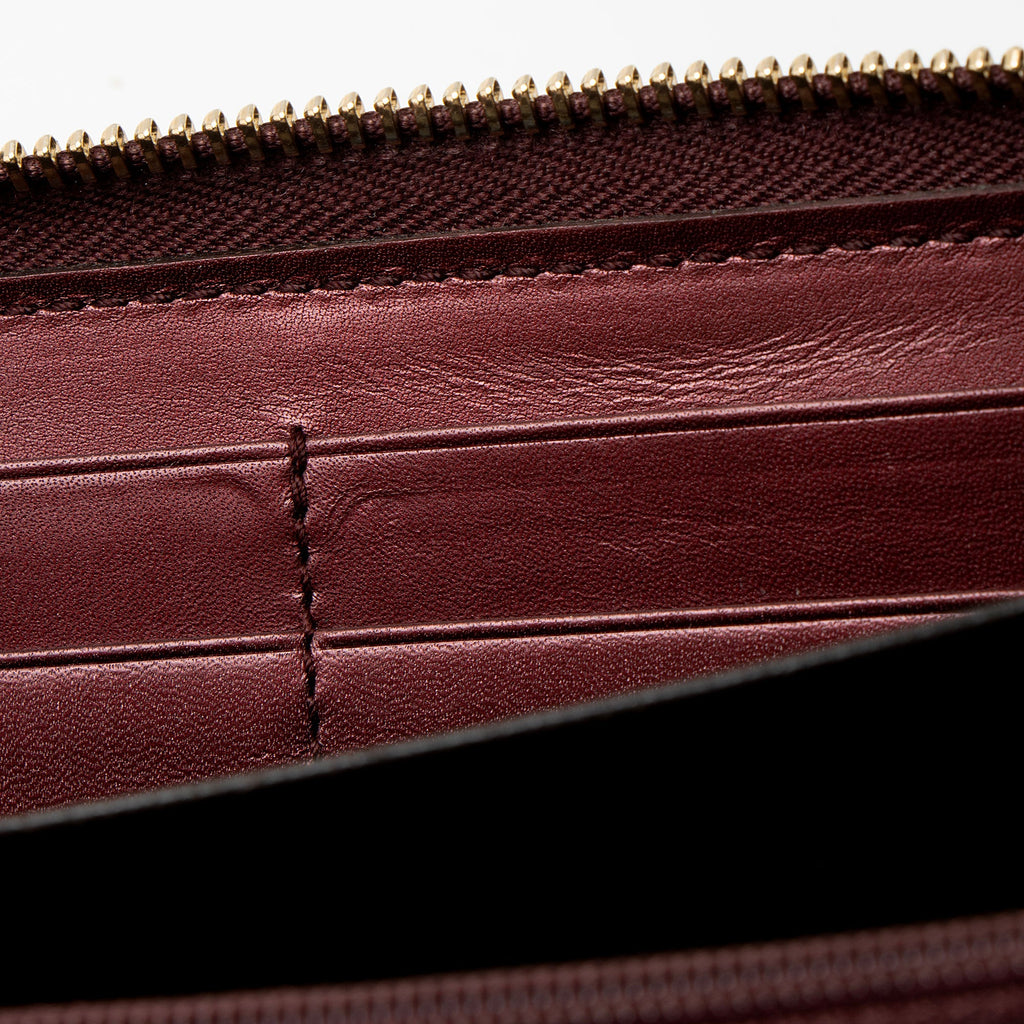 Gucci Patent Leather Guccissima Signature Zip Around Wallet