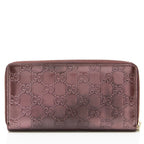 Gucci Patent Leather Guccissima Signature Zip Around Wallet