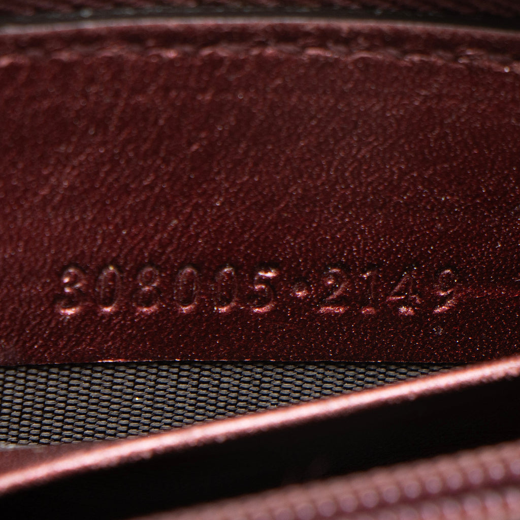 Gucci Patent Leather Guccissima Signature Zip Around Wallet