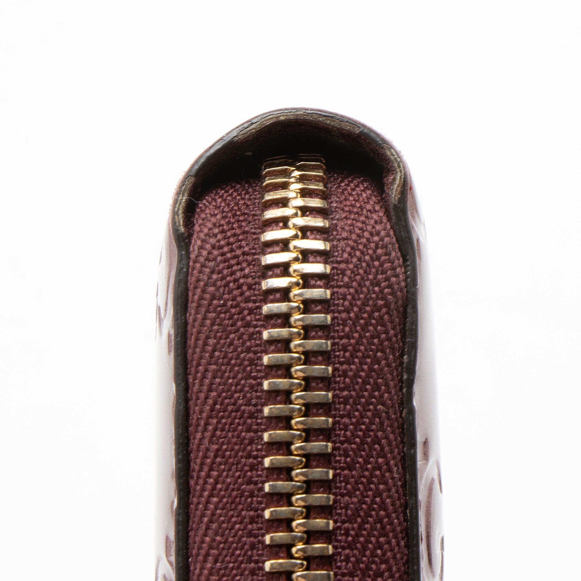 Gucci Patent Leather Guccissima Signature Zip Around Wallet