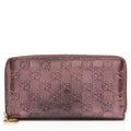 Gucci Patent Leather Guccissima Signature Zip Around Wallet