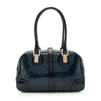 Gucci Embossed Horsebit Patent Leather Satchel