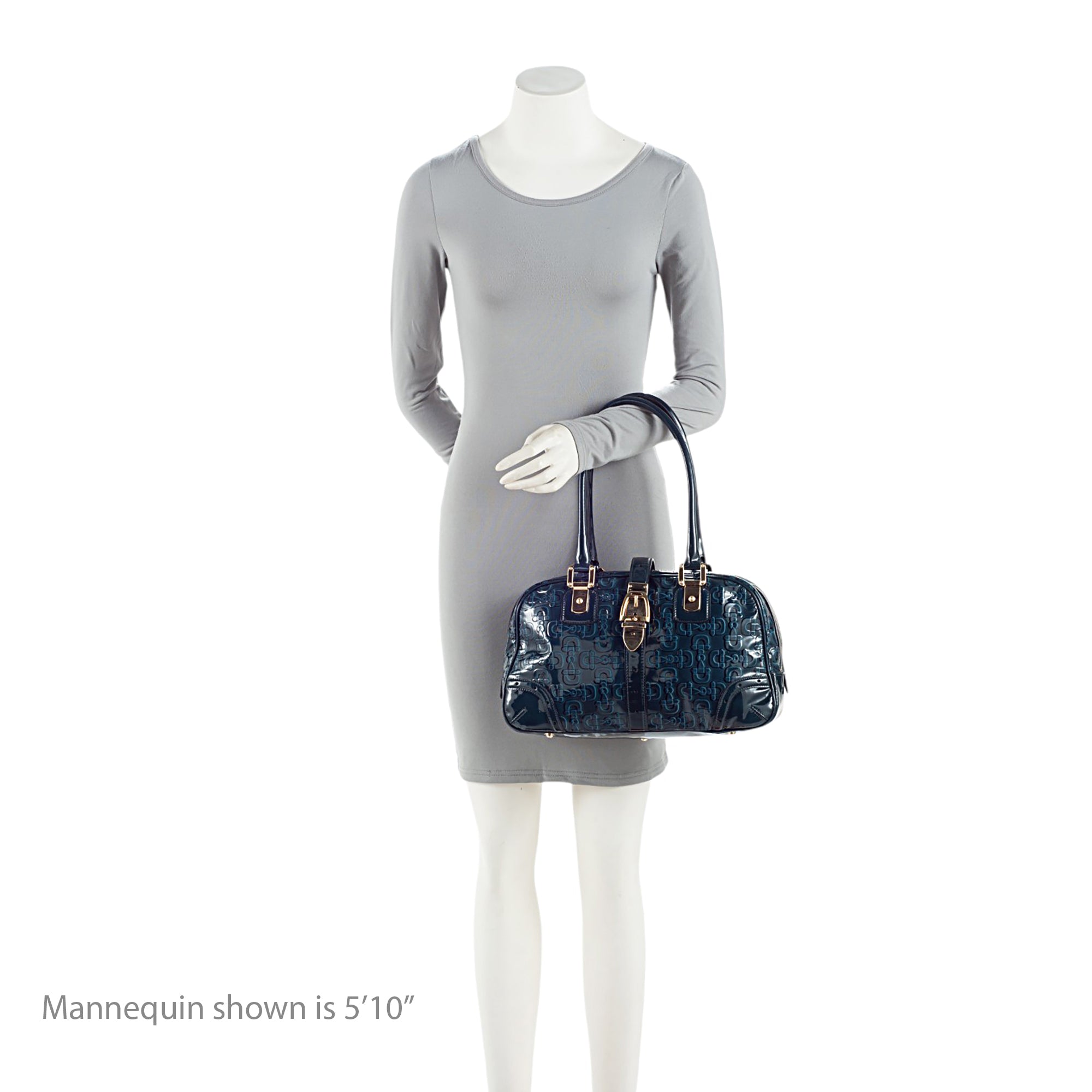 Gucci Embossed Horsebit Patent Leather Satchel