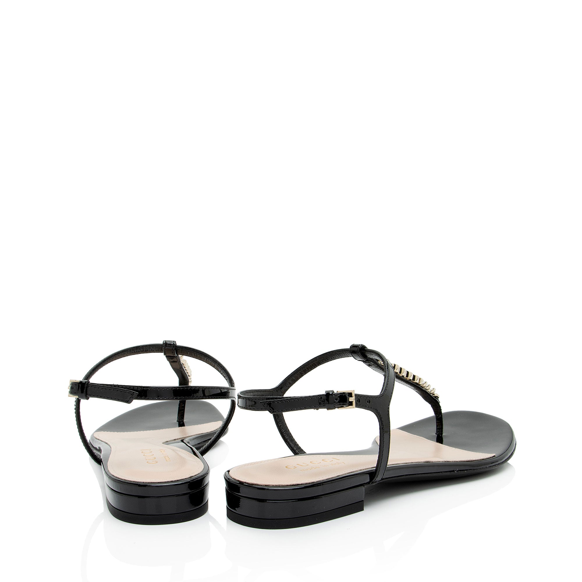 Gucci Patent Leather Signoria Thong Sandals - Size 6.5 / 36.5