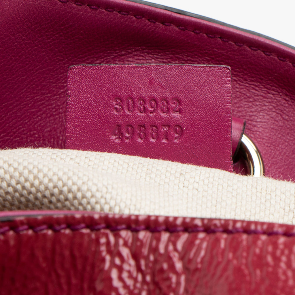 Gucci Patent Leather Soho Medium Shoulder Bag