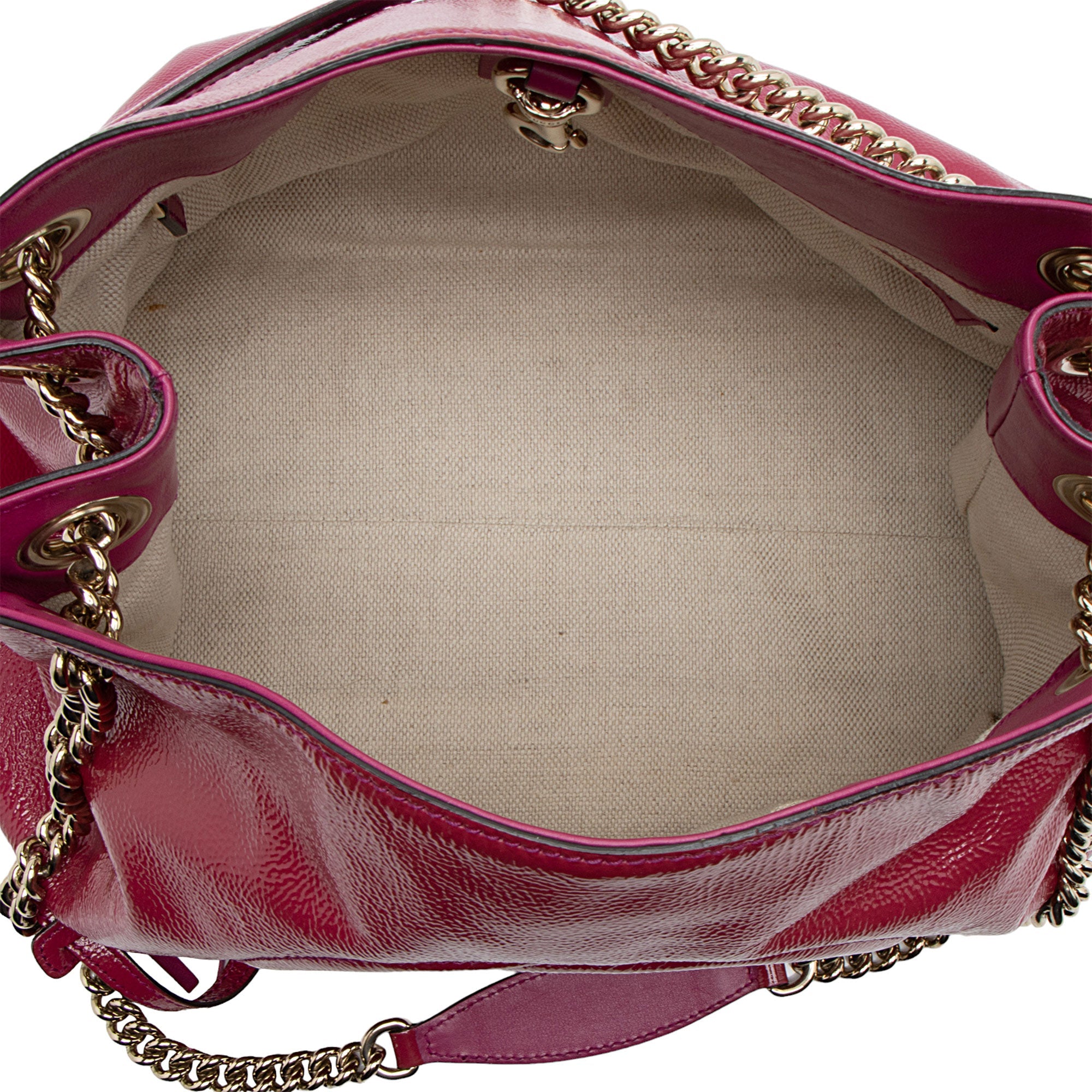 Gucci Patent Leather Soho Medium Shoulder Bag