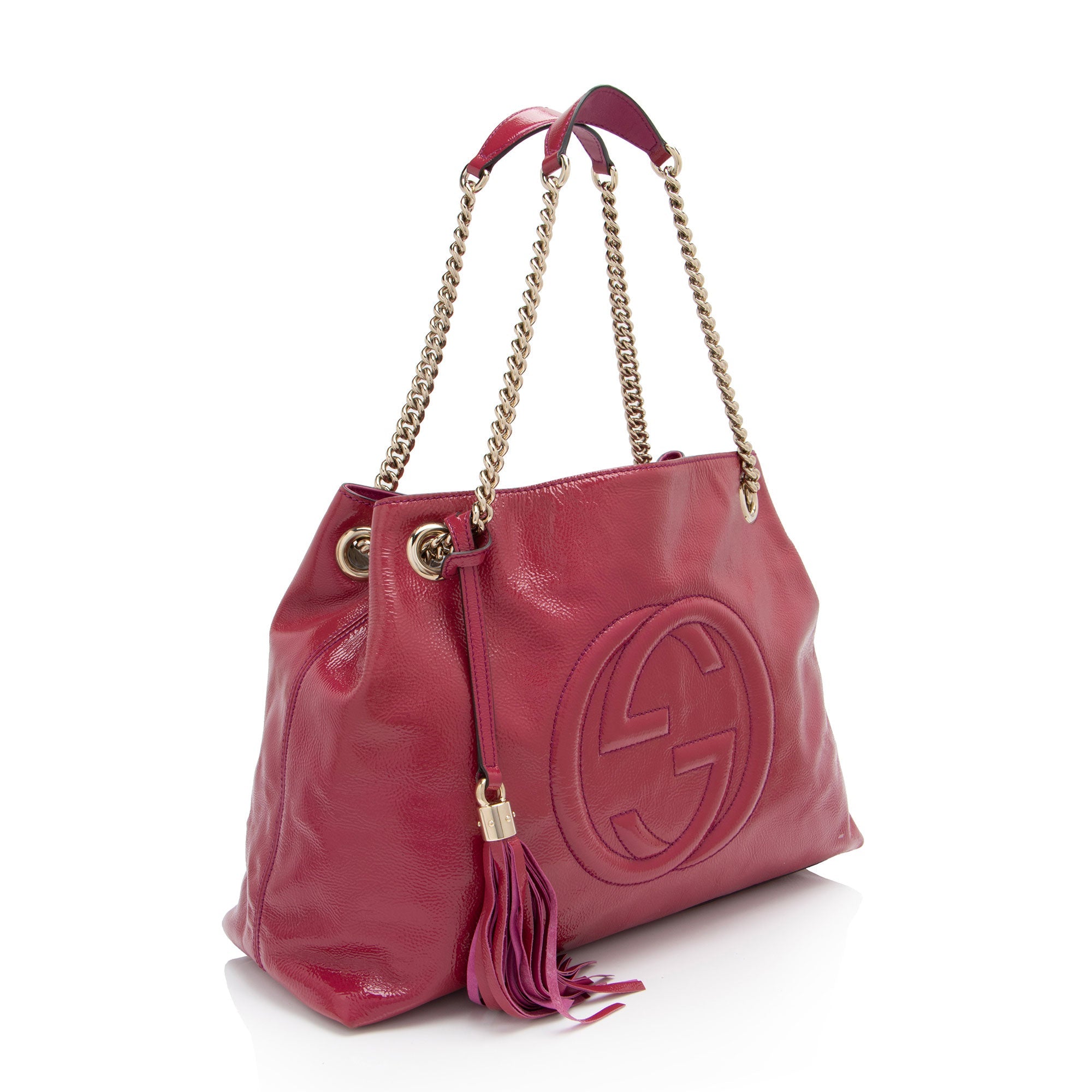 Gucci Patent Leather Soho Medium Shoulder Bag