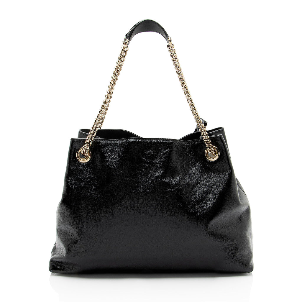 Gucci Patent Leather Soho Medium Shoulder Bag