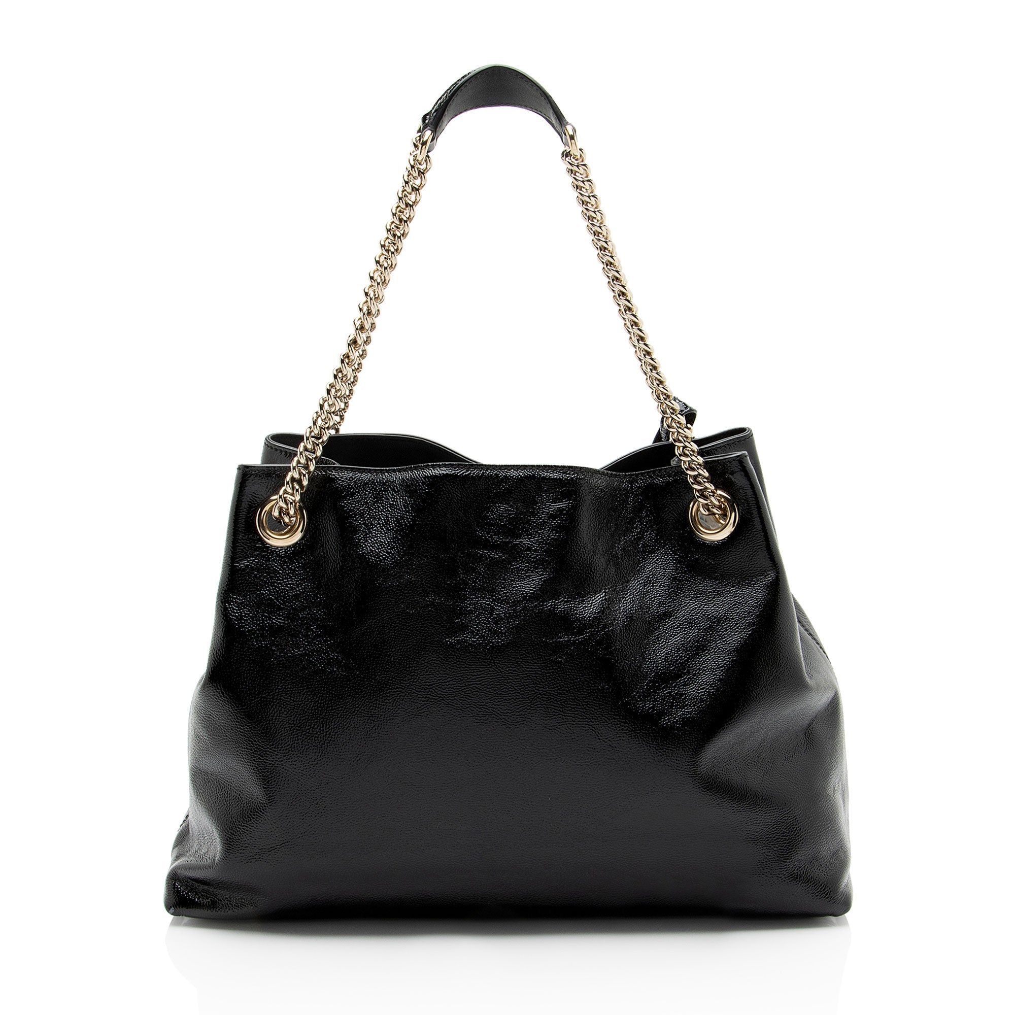 Gucci Patent Leather Soho Medium Shoulder Bag