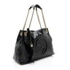 Gucci Patent Leather Soho Medium Shoulder Bag